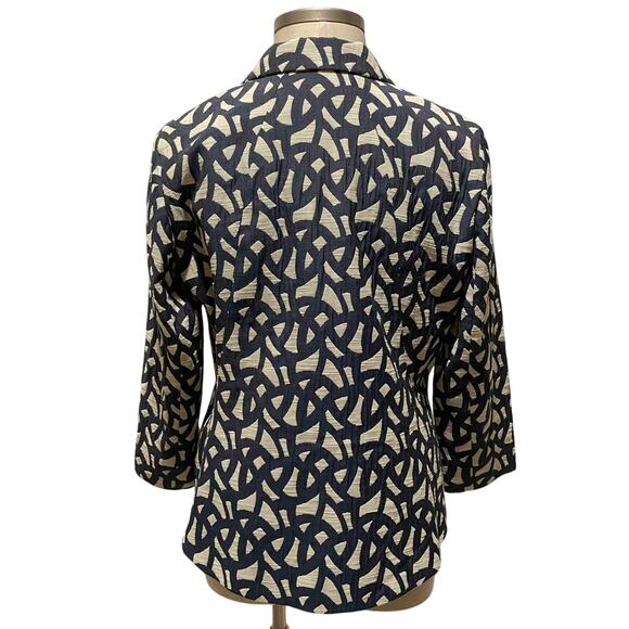 Lafayette Size 16 Navy‎ Print Jacket - Picture 3 of 3